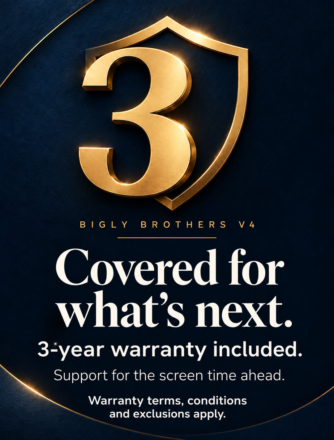 3-year warranty included, subject to warranty terms and exclusions