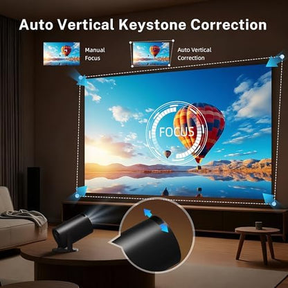 Bigly Brothers Mark I Lite Projector – Black, 300 ANSI, WiFi 6, Built-in Apps