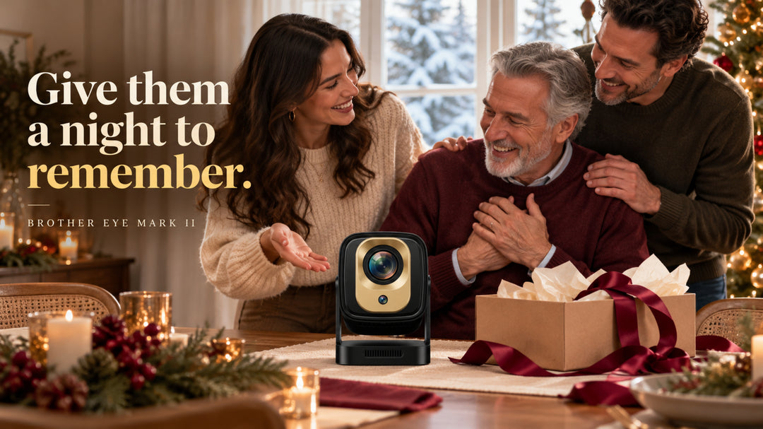Brother Eye Mark II black and gold projector — Give them a night to remember.