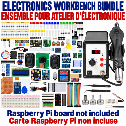 Bigly Brothers Raspberry Maker Kit for Teens — Electronics Project Kit with Workbench Station (Raspberry Pi Board Not Included)
