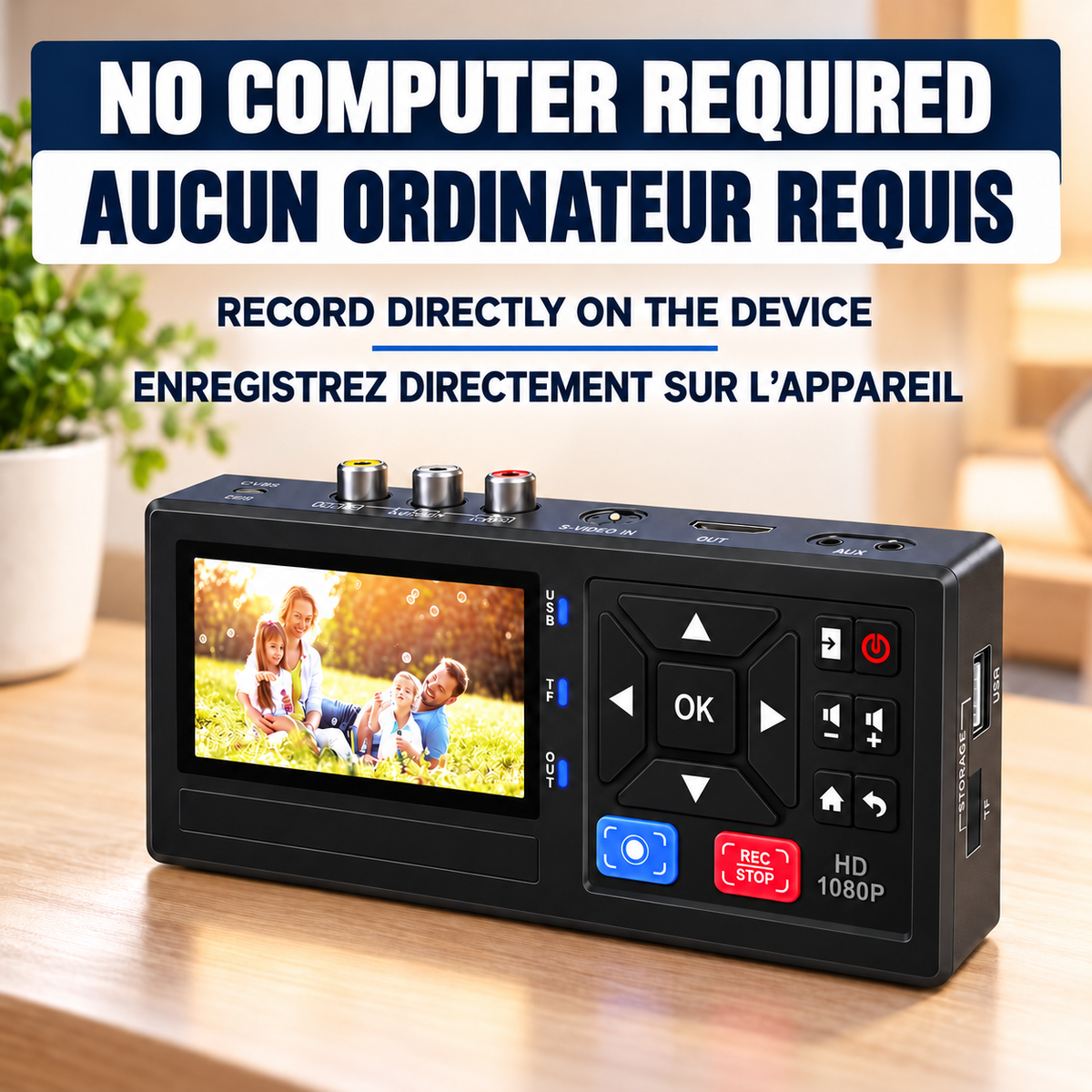 Bigly Brothers Analog Video Recorder — Convert VHS & Analog Video to Digital, No Computer Needed, with Remote