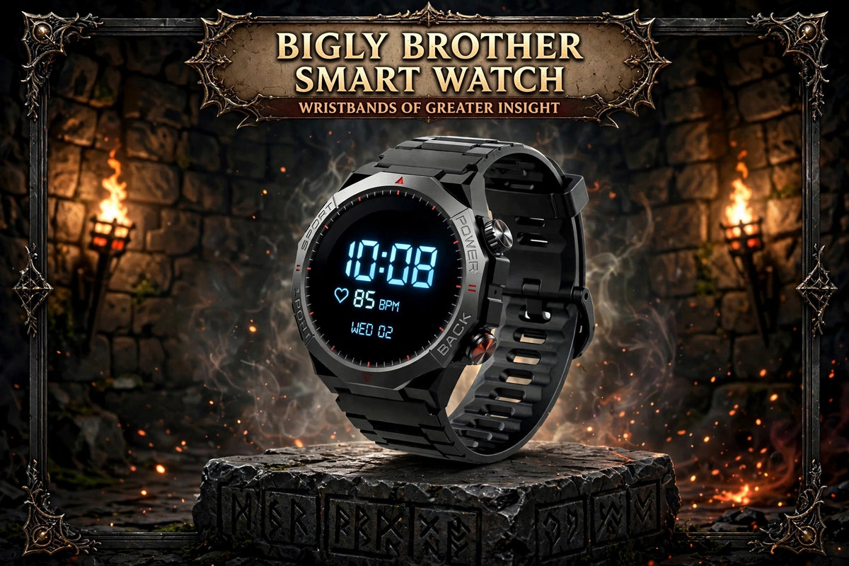 Bigly Brother Smart Watch — Wristbands of Greater Insight, front three-quarter
