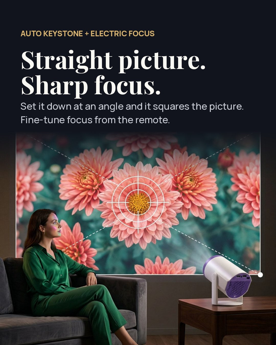 Straight picture. Sharp focus.