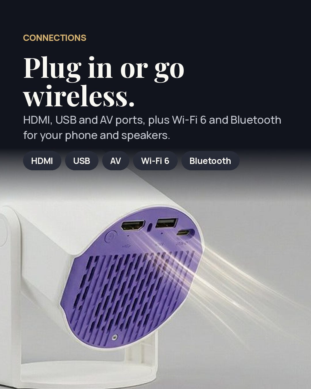 Plug in or go wireless.