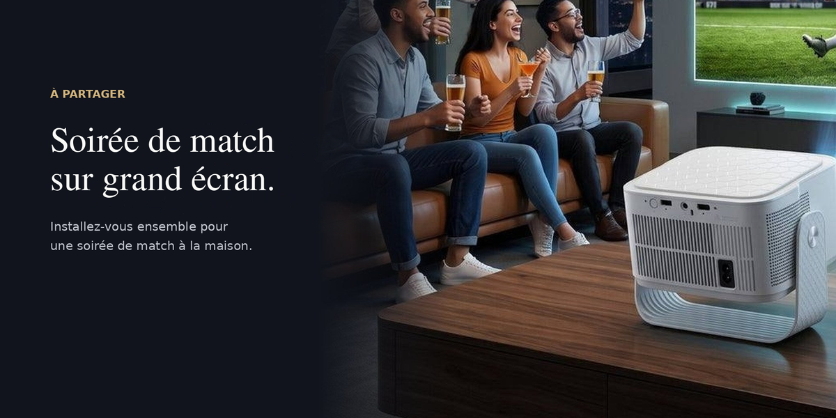 Soirée de match sur grand écran.