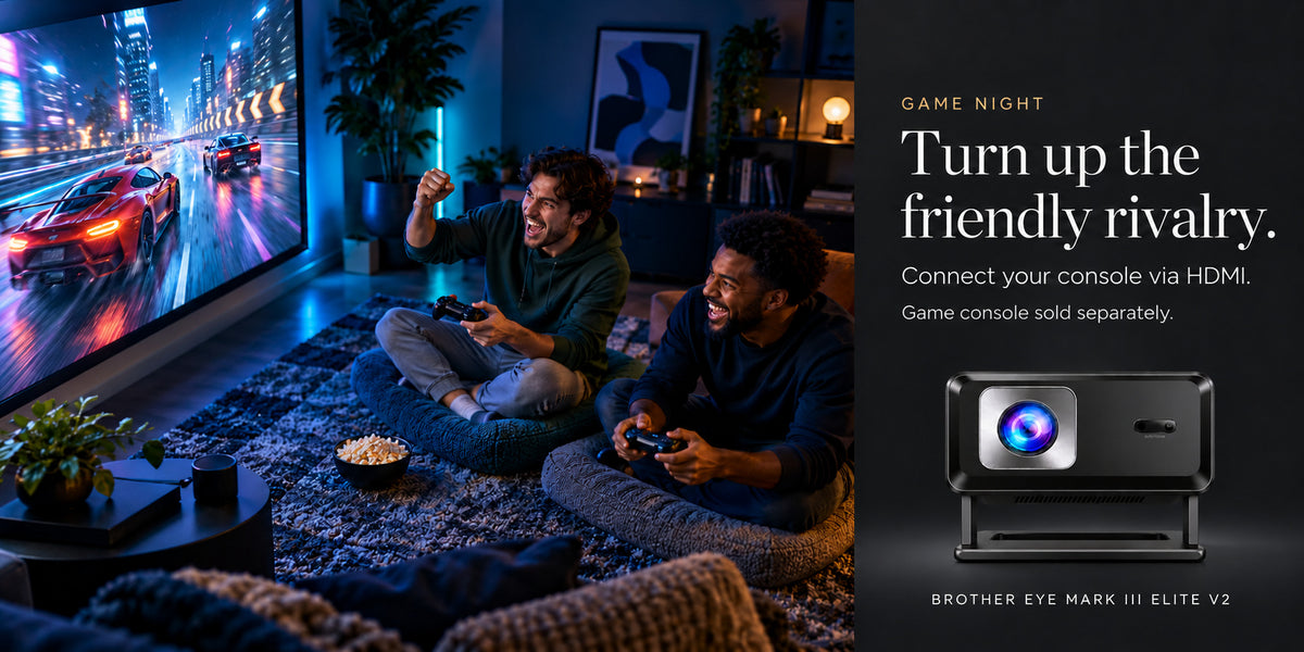Brother Eye Mark III Elite V2: A bigger view for game night. Connect your console through HDMI.