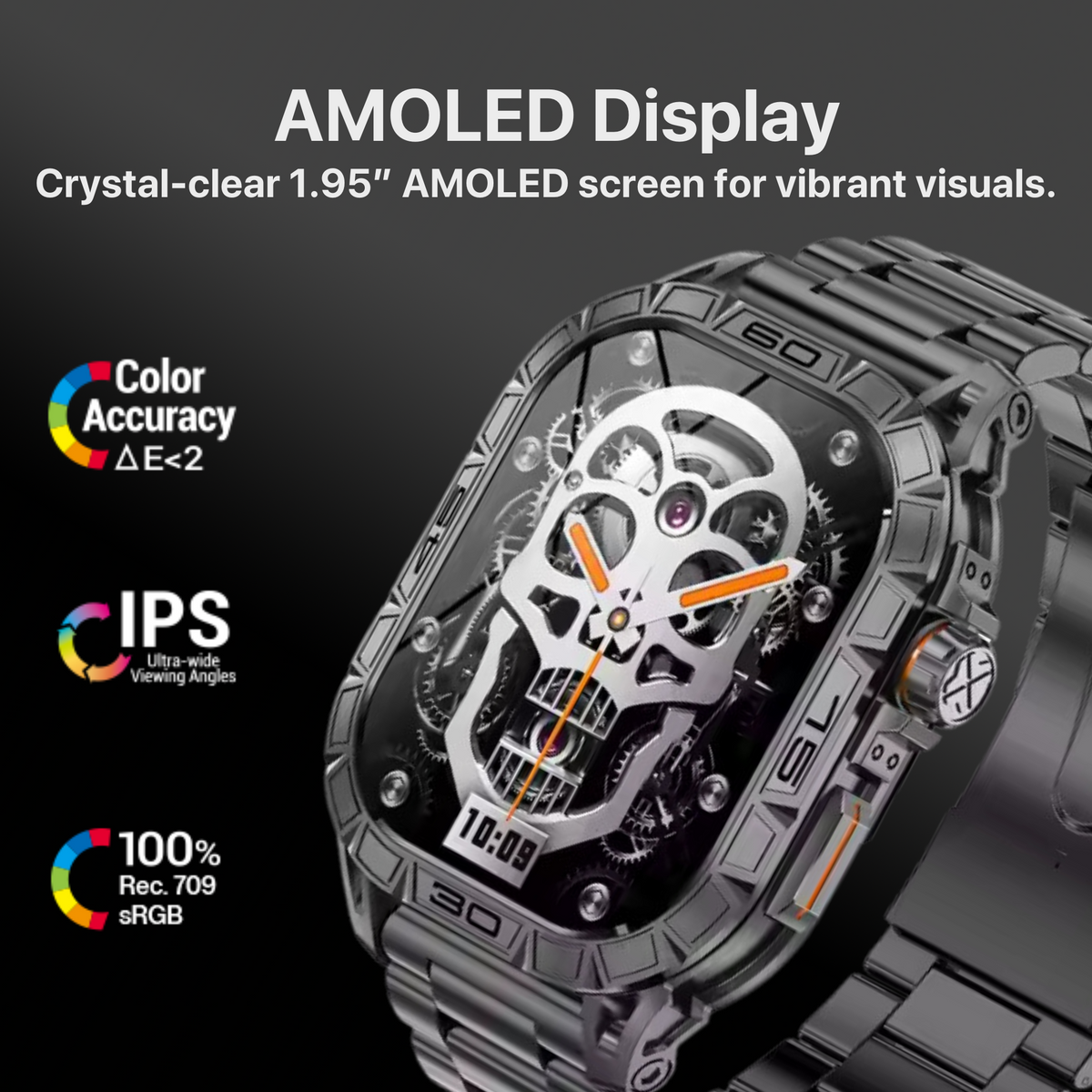 Bigly Brothers Men's Smart Watch – Blood Pressure, Heart Rate Monitor, Sleep Tracking, IP68 Waterproof Rugged, Call/Text Alerts