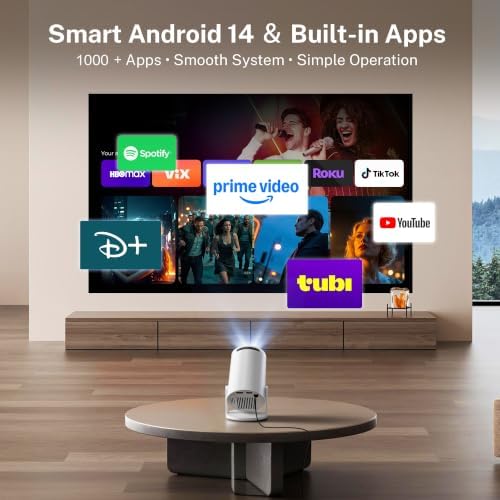 Bigly Brothers Mark I Lite Projector – White, 300 ANSI, WiFi 6, Built-in Apps
