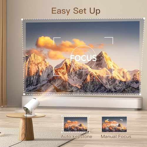 Bigly Brothers Mark I Lite Projector – White, 300 ANSI, WiFi 6, Built-in Apps
