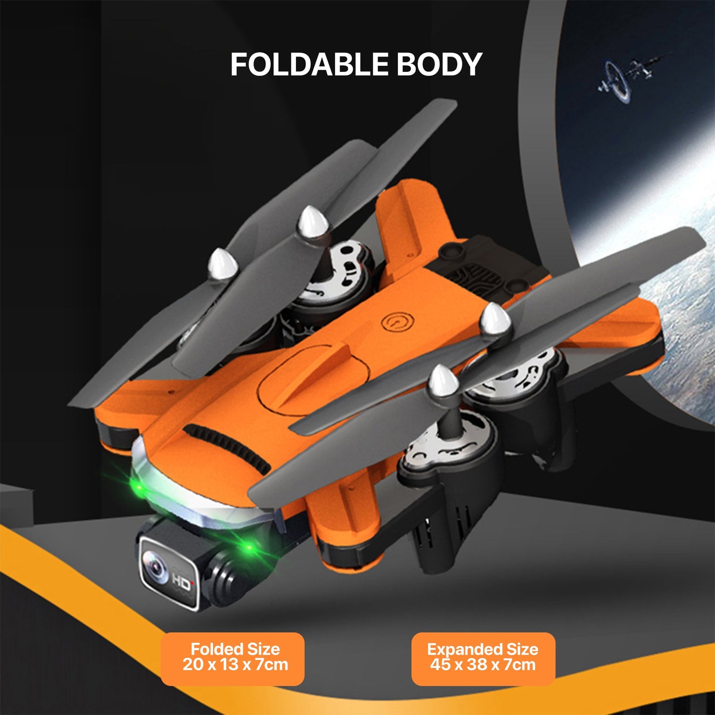 REFURBISHED: The Bigly Brothers Mark V Extremis Orange 4k Drone with Camera, 360 Degrees of Obstacle Avoidance, Brushless Motors, 2 Batteries Included, Below 249 Grams, with Carrying Case, NO ASSEMBLY REQUIRED Ready to Fly!