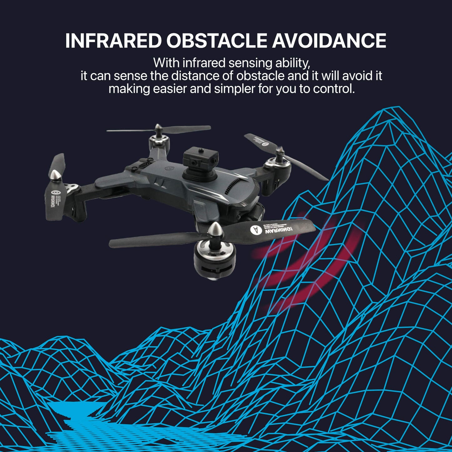 The Bigly Brothers Mark V Extremis BLACK 4k Drone with Camera, 360 Degrees of Obstacle Avoidance, Brushless Motors, 2 Batteries Included, Below 249 Grams, with Carrying Case, NO ASSEMBLY REQUIRED Ready to Fly!