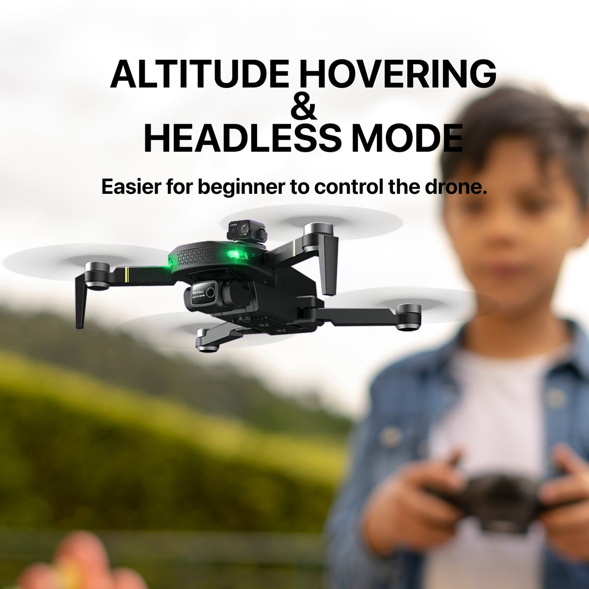 REFURBISHED: The Bigly Brothers Midnight Specter GPS Drone, 5 Directional Obstacle Avoidance, GPS Smart Return, 1km Range, Dual Camera 4k, Below 249 Grams, Carrying Case Included