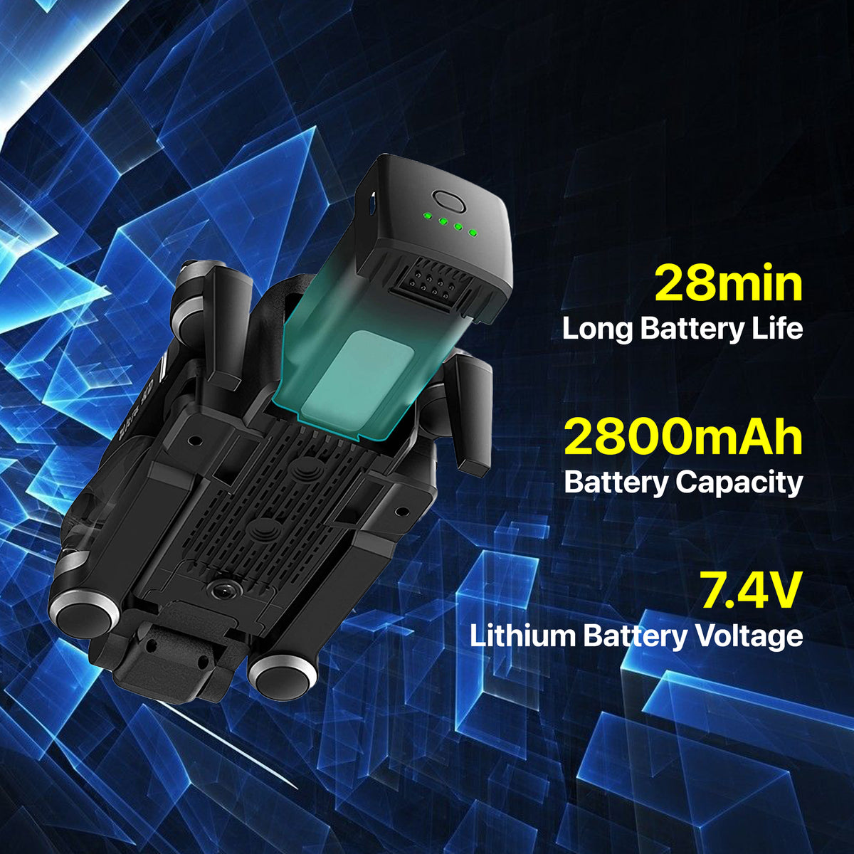 REFURBISHED: The Bigly Brothers Midnight Specter GPS Drone, 5 Directional Obstacle Avoidance, GPS Smart Return, 1km Range, Dual Camera 4k, Below 249 Grams, Carrying Case Included