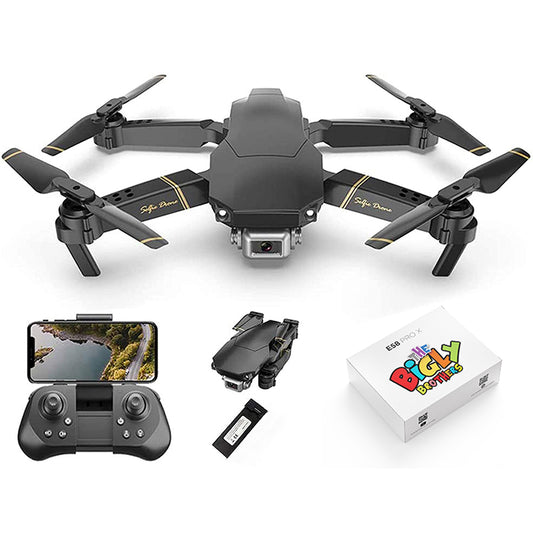 REFURBISHED: The Bigly Brothers E58 Pro X: 4k HD Drone, Black FPV Drone with Camera and Ready to fly, 1 battery included, No Assembly Required